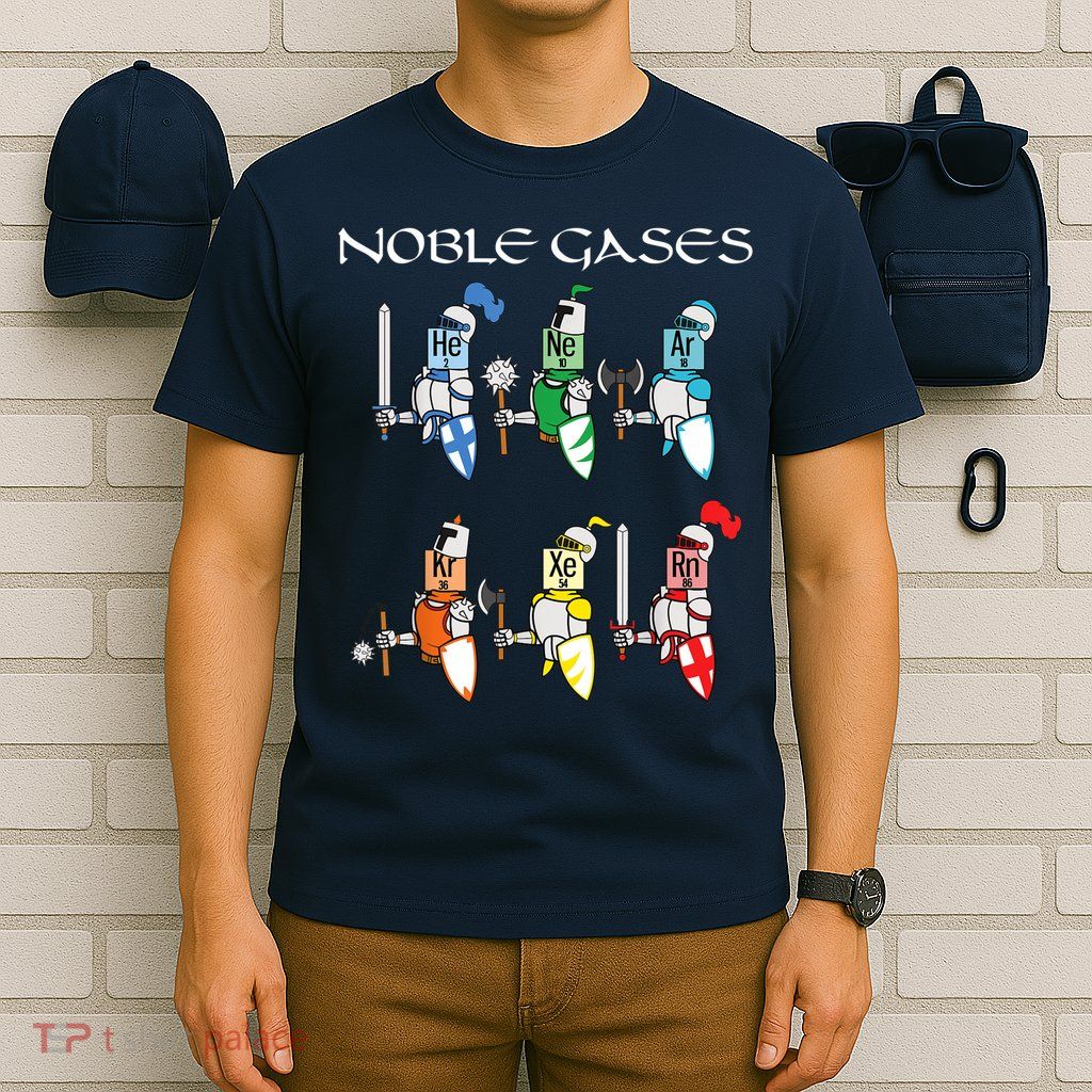 Funny Chemistry Medieval Science Noble Gases Knight T-Shirt