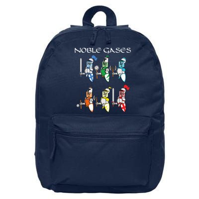 Funny Chemistry Medieval Science Noble Gases Knight 16 in Basic Backpack