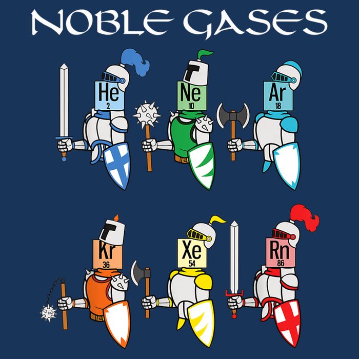 Funny Chemistry Medieval Science Noble Gases Knight 16 in Basic Backpack