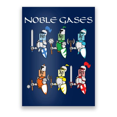 Funny Chemistry Medieval Science Noble Gases Knight Poster