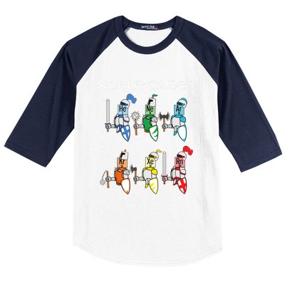 Funny Chemistry Medieval Science Noble Gases Knight Baseball Sleeve Shirt