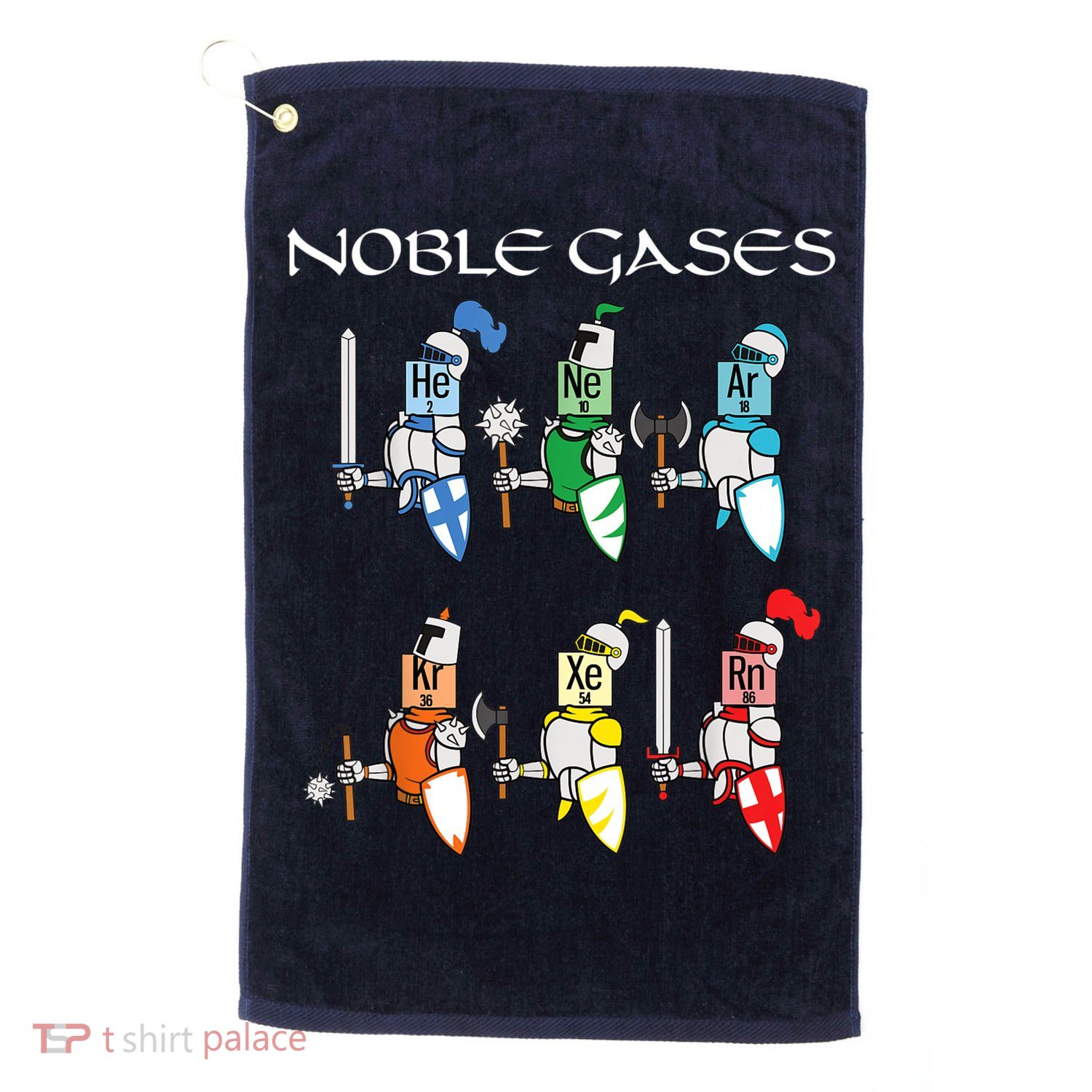 Funny Chemistry Medieval Science Noble Gases Knight Golf Towel