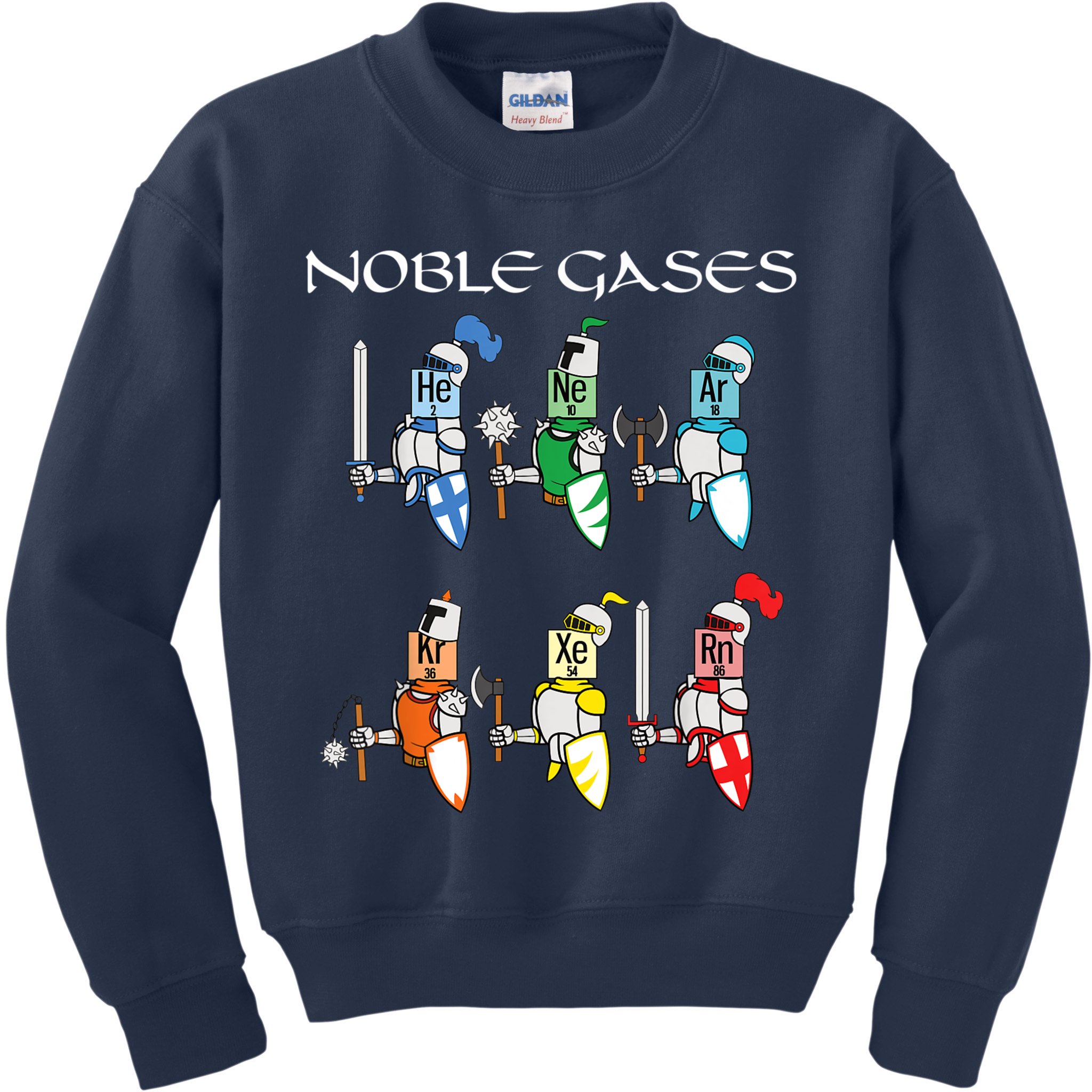Funny Chemistry Medieval Science Noble Gases Knight Kids Sweatshirt