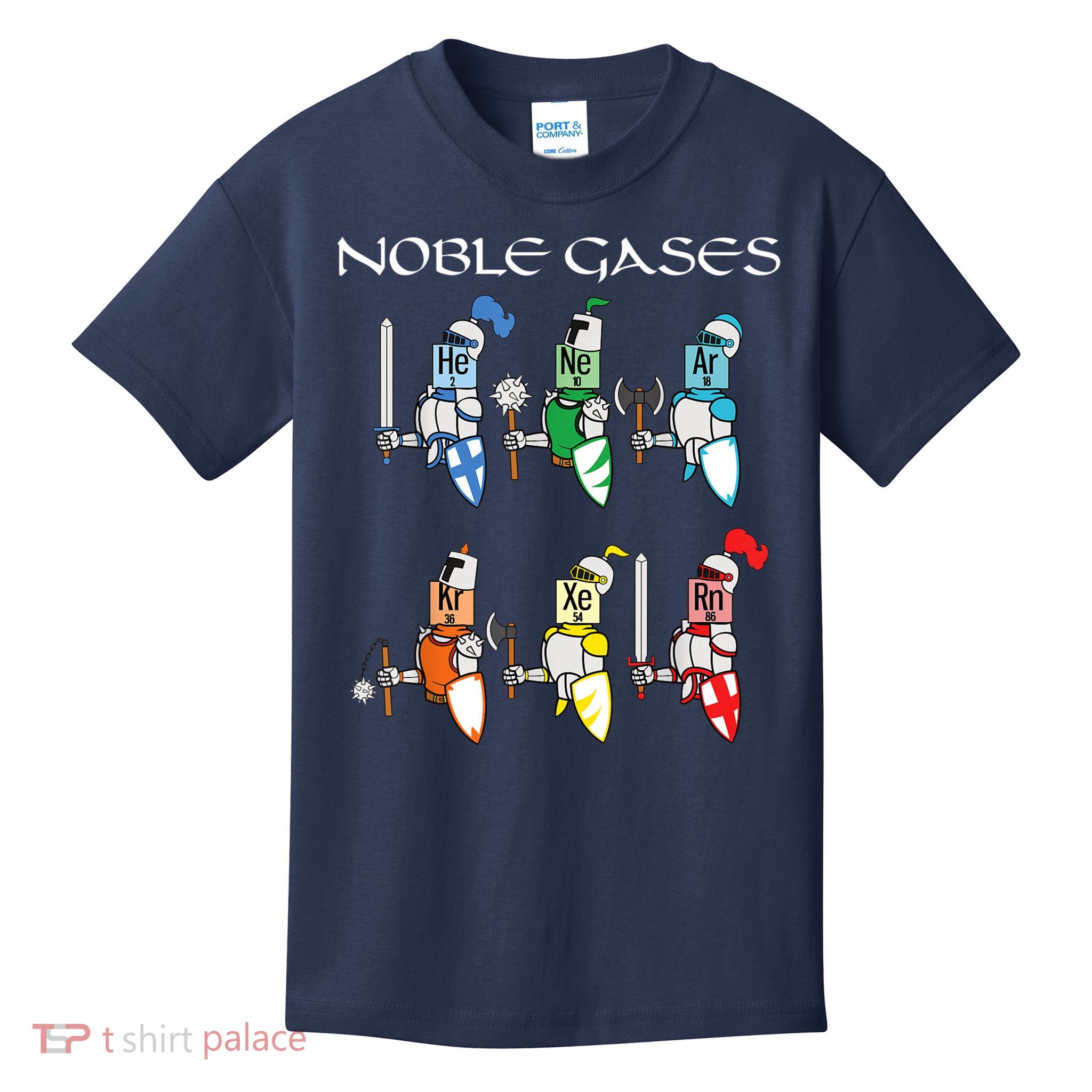 Funny Chemistry Medieval Science Noble Gases Knight Kids T-Shirt