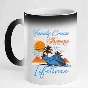 Family Cruise Making Memories Lifetime Gift 11oz Black Color Changing Mug