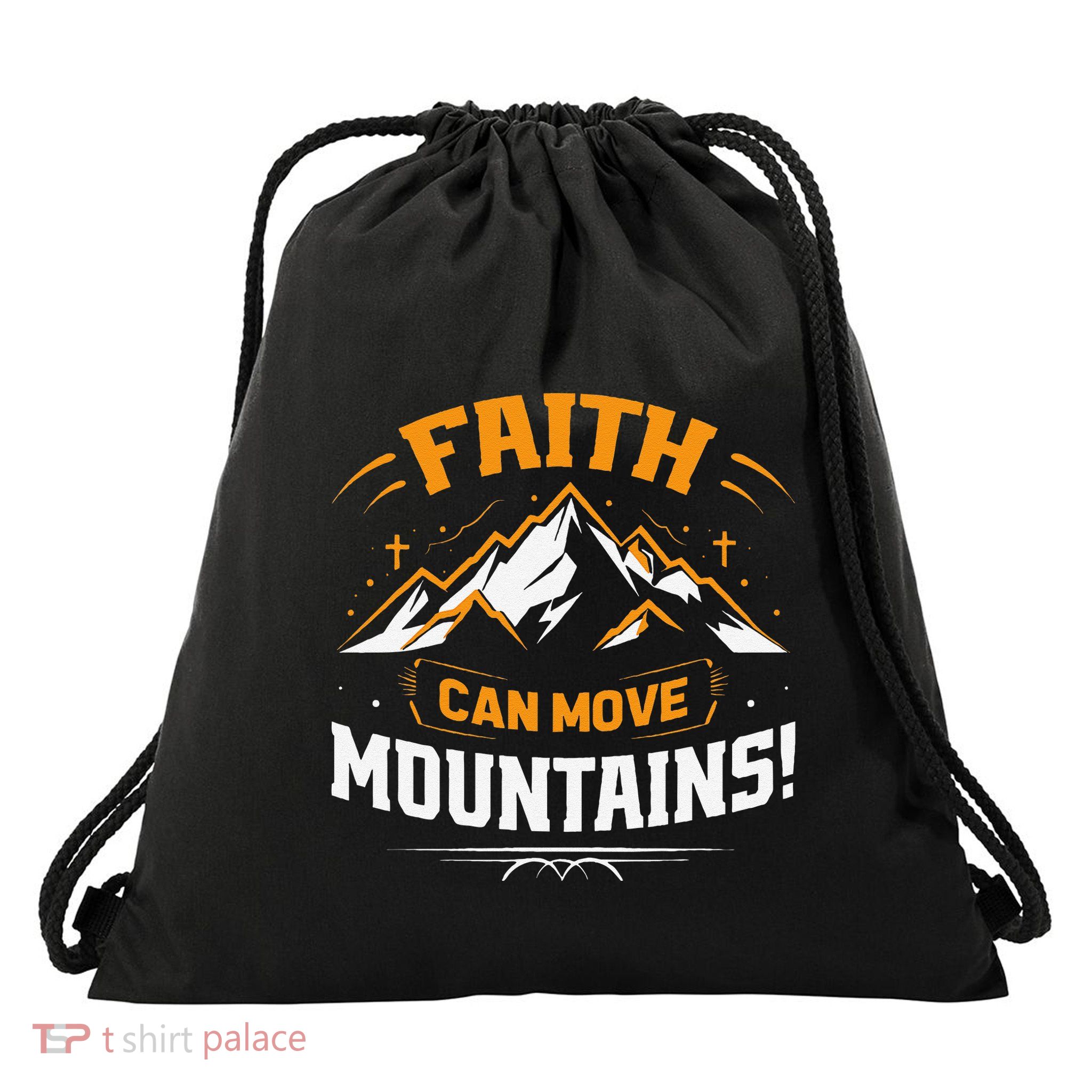 Faith Can Move Mountains! Drawstring Bag