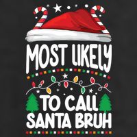 Funny Christmas Most Likely To Call Santa Bruh 7 Panel Mesh Trucker Snapback Hat