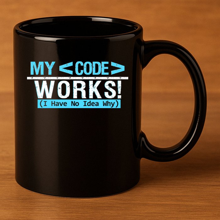 Funny Coder My Code Works I Have No Idea Why 11oz C Handle Ceramic Mug