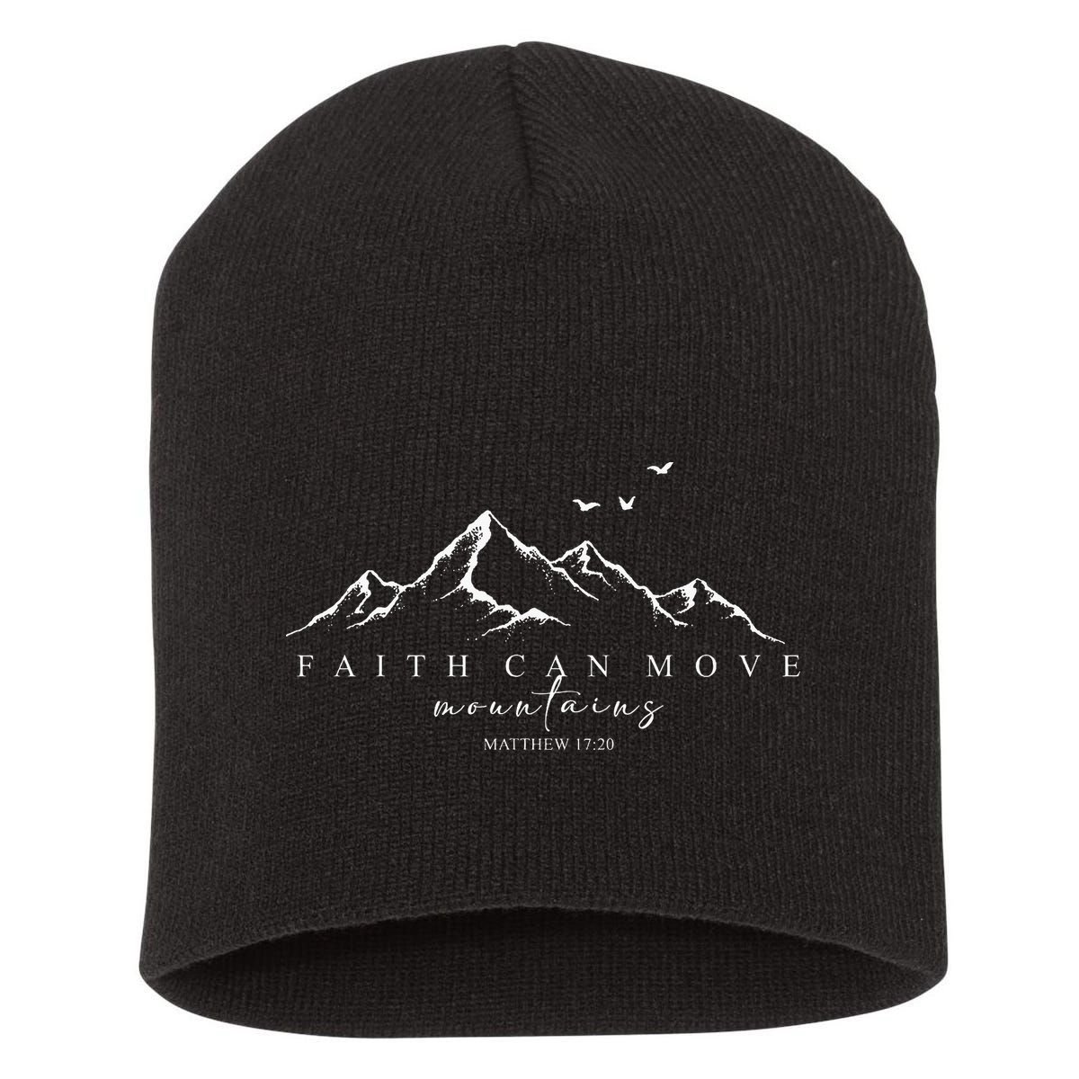 Faith Can Move Mountains Christian God Jesus Bible Verse Short Acrylic Beanie