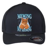 Funny Cat Meme Mewing Looksmax Meowing Cat Trend Flexfit Unipanel Trucker Cap
