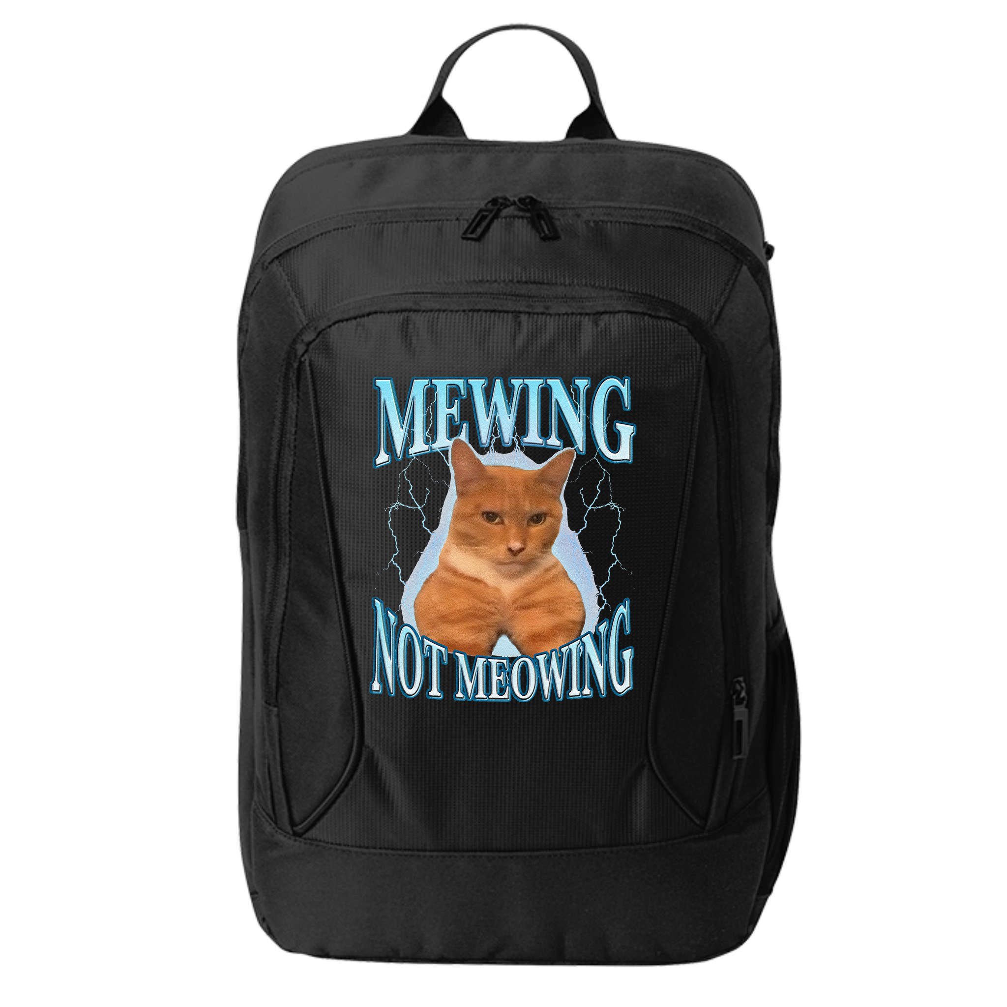 Funny Cat Meme Mewing Looksmax Meowing Cat Trend City Backpack