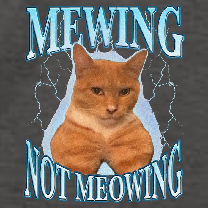 Funny Cat Meme Mewing Looksmax Meowing Cat Trend Vector Backpack