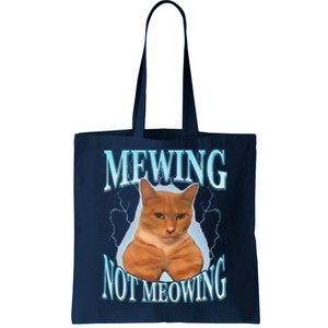 Funny Cat Meme Mewing Looksmax Meowing Cat Trend Tote Bag