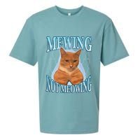 Funny Cat Meme Mewing Looksmax Meowing Cat Trend Sueded Cloud Jersey T-Shirt