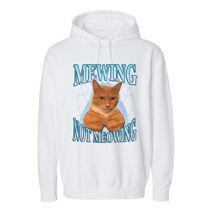 Funny Cat Meme Mewing Looksmax Meowing Cat Trend Garment-Dyed Fleece Hoodie