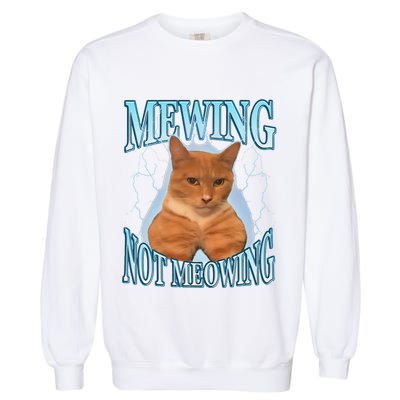 Funny Cat Meme Mewing Looksmax Meowing Cat Trend Garment-Dyed Sweatshirt