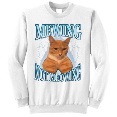 Funny Cat Meme Mewing Looksmax Meowing Cat Trend Sweatshirt