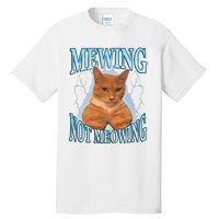 Funny Cat Meme Mewing Looksmax Meowing Cat Trend Tall T-Shirt