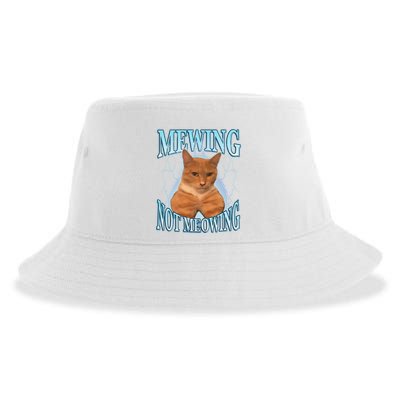 Funny Cat Meme Mewing Looksmax Meowing Cat Trend Sustainable Bucket Hat