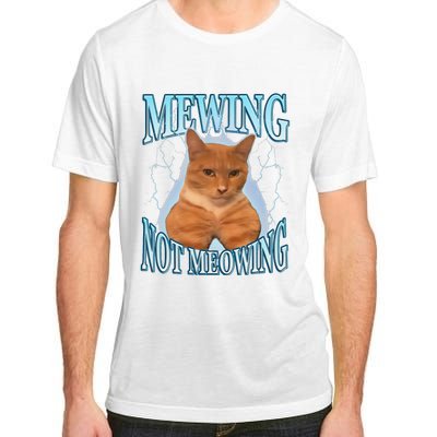 Funny Cat Meme Mewing Looksmax Meowing Cat Trend Adult ChromaSoft Performance T-Shirt