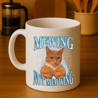Funny Cat Meme Mewing Looksmax Meowing Cat Trend Mug