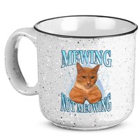 Funny Cat Meme Mewing Looksmax Meowing Cat Trend 15oz Campfire Ceramic Mug