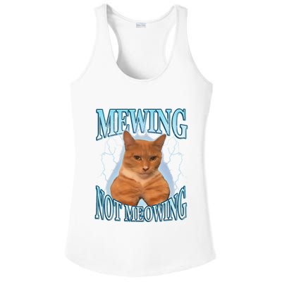 Funny Cat Meme Mewing Looksmax Meowing Cat Trend Ladies PosiCharge Competitor Racerback Tank