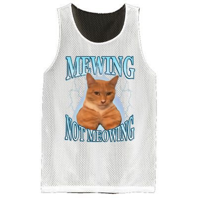 Funny Cat Meme Mewing Looksmax Meowing Cat Trend Mesh Reversible Basketball Jersey Tank