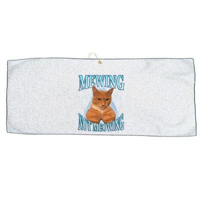 Funny Cat Meme Mewing Looksmax Meowing Cat Trend Large Microfiber Waffle Golf Towel