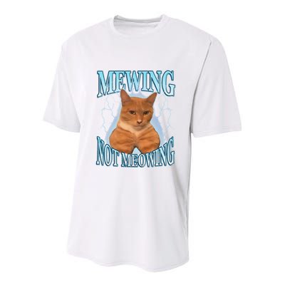 Funny Cat Meme Mewing Looksmax Meowing Cat Trend Youth Performance Sprint T-Shirt