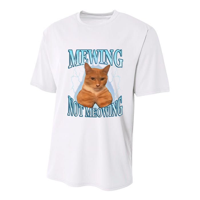 Funny Cat Meme Mewing Looksmax Meowing Cat Trend Youth Performance Sprint T-Shirt