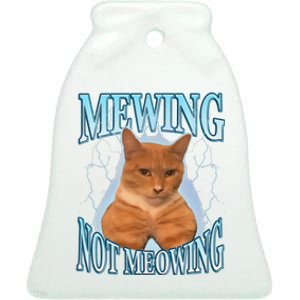 Funny Cat Meme Mewing Looksmax Meowing Cat Trend Ceramic Bell Ornament