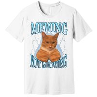 Funny Cat Meme Mewing Looksmax Meowing Cat Trend Premium T-Shirt