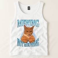 Funny Cat Meme Mewing Looksmax Meowing Cat Trend Tank Top