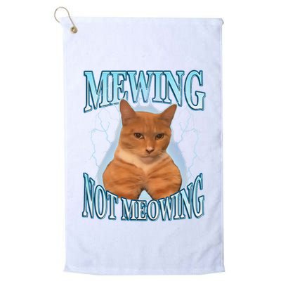 Funny Cat Meme Mewing Looksmax Meowing Cat Trend Golf Towel