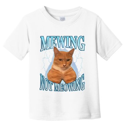 Funny Cat Meme Mewing Looksmax Meowing Cat Trend Toddler T-Shirt