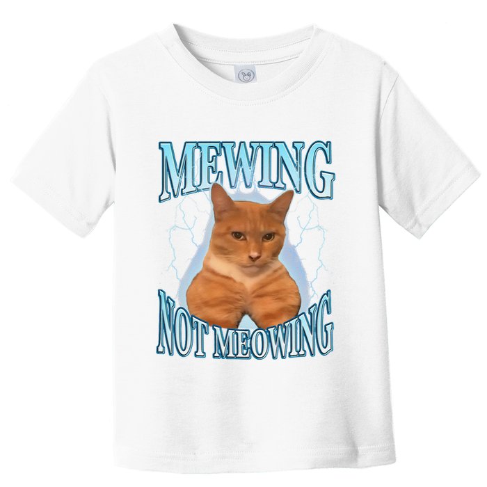 Funny Cat Meme Mewing Looksmax Meowing Cat Trend Toddler T-Shirt