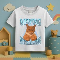 Funny Cat Meme Mewing Looksmax Meowing Cat Trend Toddler T-Shirt