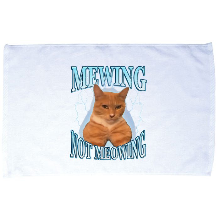 Funny Cat Meme Mewing Looksmax Meowing Cat Trend Microfiber Hand Towel