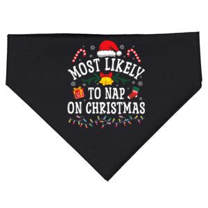 Funny Christmas Most Likely To Nap On Christmas USA-Made Doggie Bandana