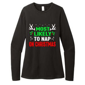 Funny Christmas Most Likely To Nap On Christmas Womens CVC Long Sleeve Shirt