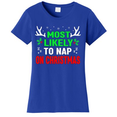 Funny Christmas Most Likely To Nap On Christmas Women's T-Shirt