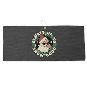 Funny Christmas Meme Up To Snow Good With Santa Sunglasses Gift Large Microfiber Waffle Golf Towel