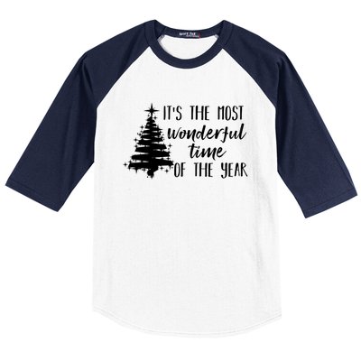 Funny Christmas Matching The Most Wonderful Time Of The Year Gift Baseball Sleeve Shirt