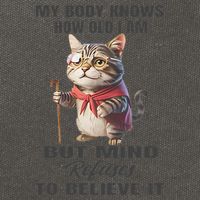 Funny Cat My Body Knows How Old I Am But Mind Refuses Cotton Canvas Backpack