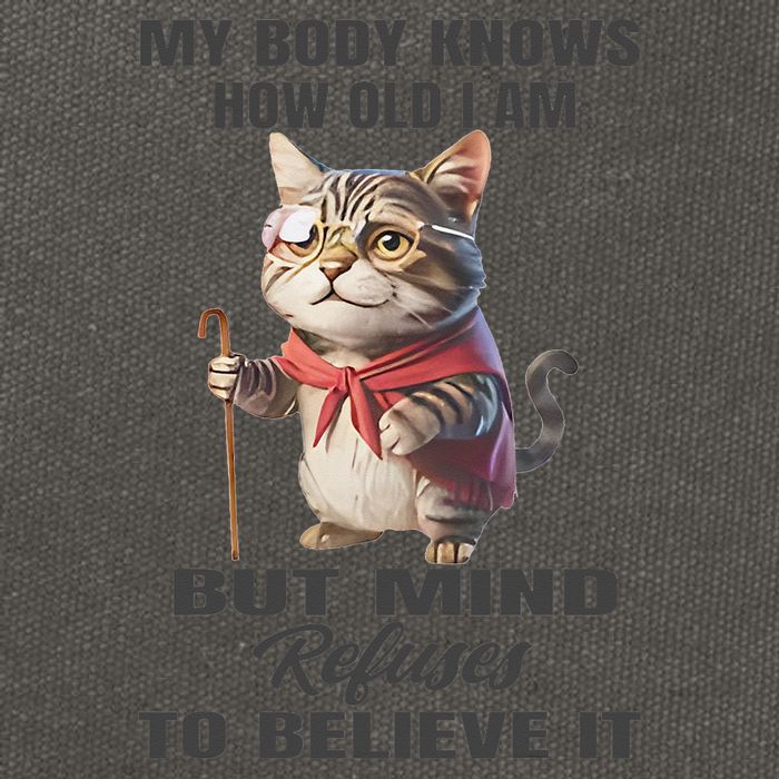 Funny Cat My Body Knows How Old I Am But Mind Refuses Cotton Canvas Backpack