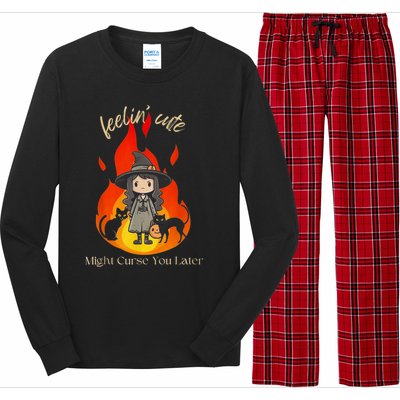 Feeling Cute Might Curse You Later Cute Witch Long Sleeve Pajama Set