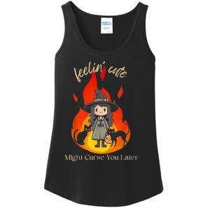 Feeling Cute Might Curse You Later Cute Witch Ladies Essential Tank