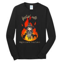 Feeling Cute Might Curse You Later Cute Witch Tall Long Sleeve T-Shirt