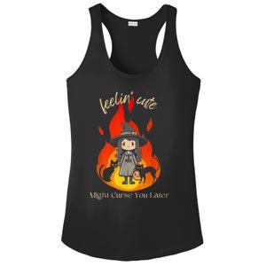 Feeling Cute Might Curse You Later Cute Witch Ladies PosiCharge Competitor Racerback Tank